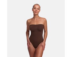 cfab - Strapless bodysuit met corrigerende werking en bijpassend slipje - Bruin - 3XL - Corrigerende Body - Naadlos - corrigerend ondergoed dames