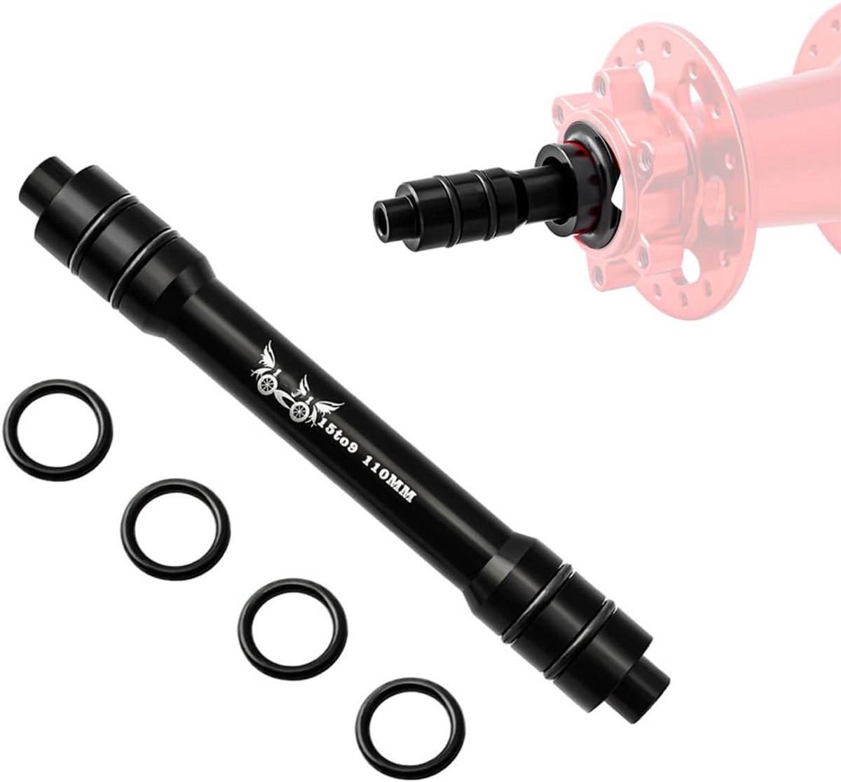 Thru Axle Adapter voor Mountainbike, Snelle Conversie van 15mm naar 9mm/110mm, Geschikt voor Achterwielen en Fietshubs