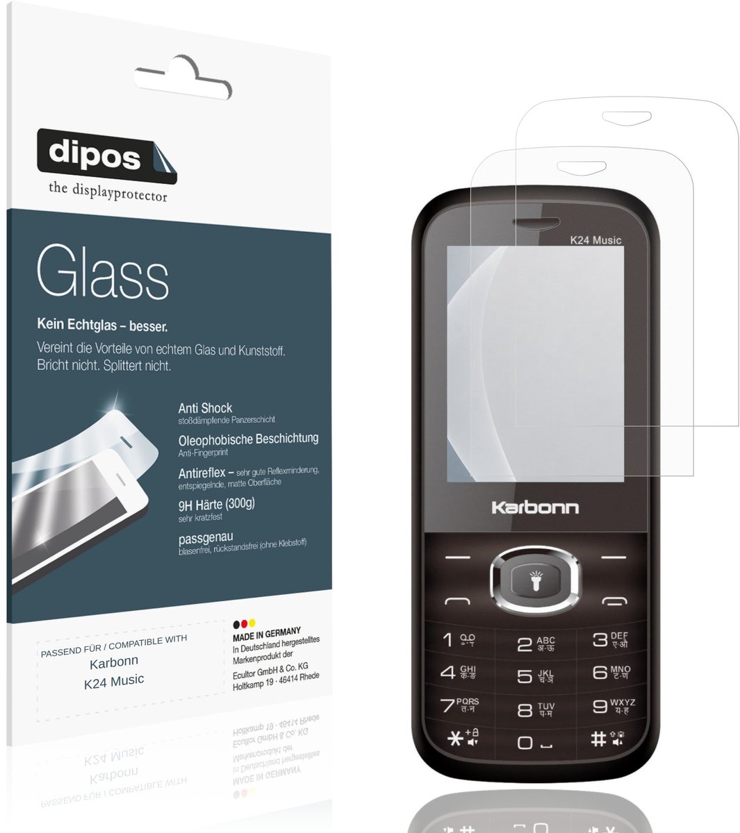dipos – 2x Matte Pantserfolie geschikt voor Karbonn K24 Music | 9H Screenprotector