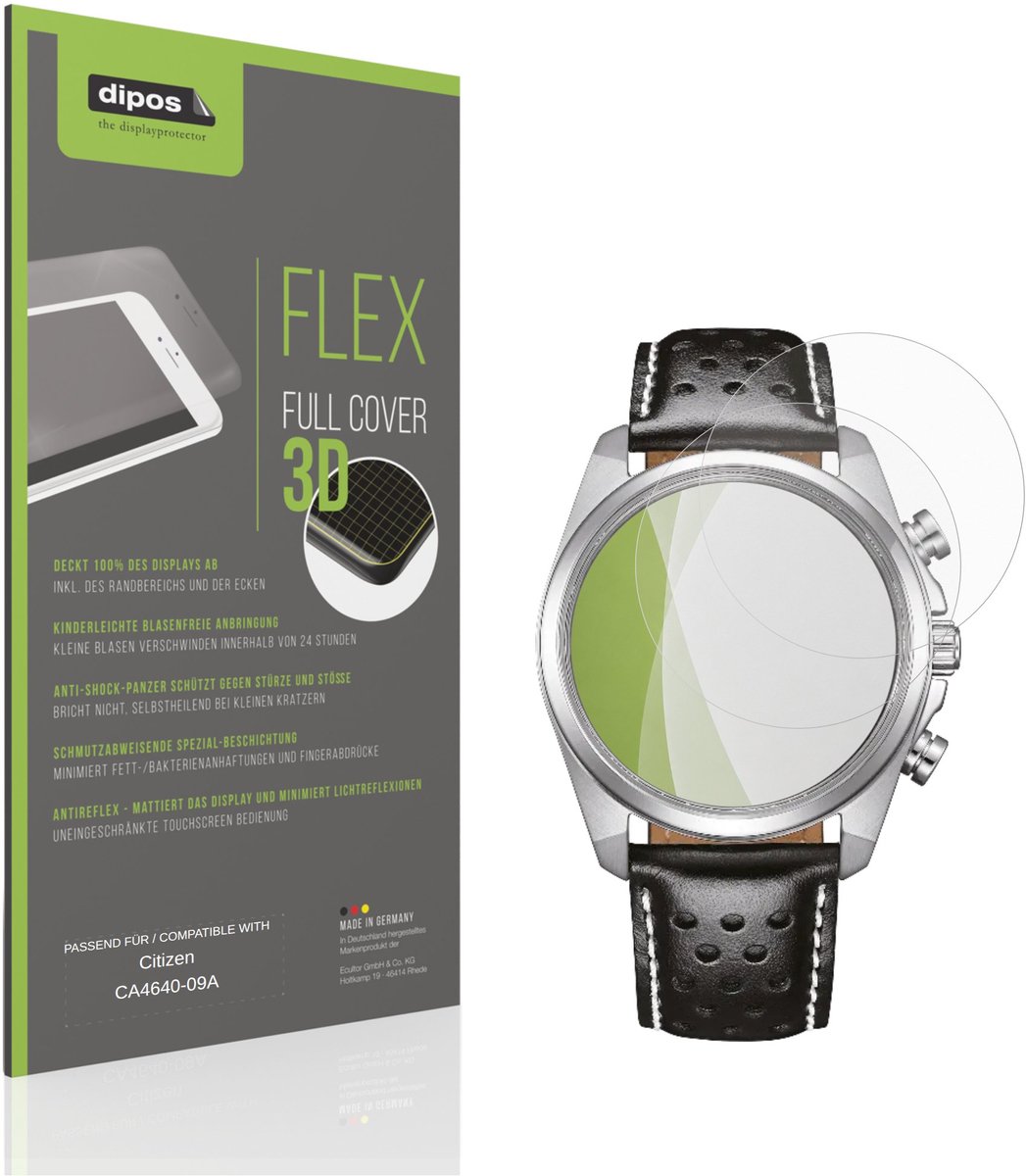 dipos FLEX – 2x Matte Screenprotector geschikt voor Citizen CA4640-09A | Volledige Schermbescherming | Case-Friendly