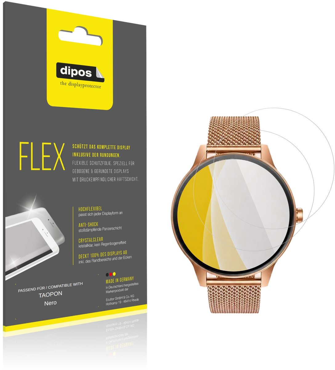 dipos – 2x Beschermfolie geschikt voor TAOPON Nero | 3D Full Cover Screenprotector | 100% Passend