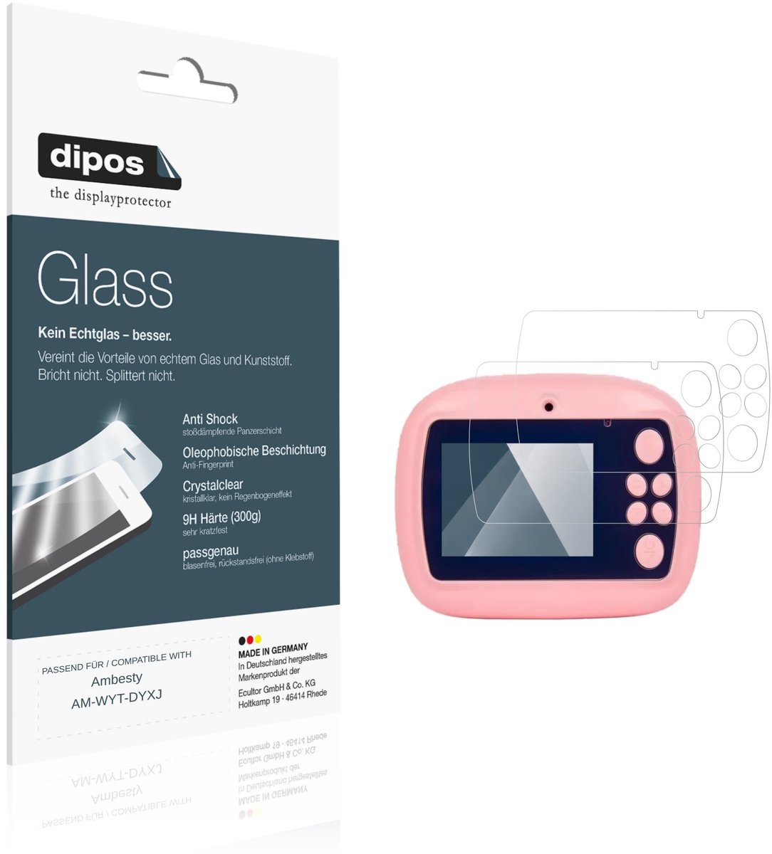 dipos – 2x Pantserfolie geschikt voor Ambesty AM-WYT-DYXJ | 9H Screenprotector