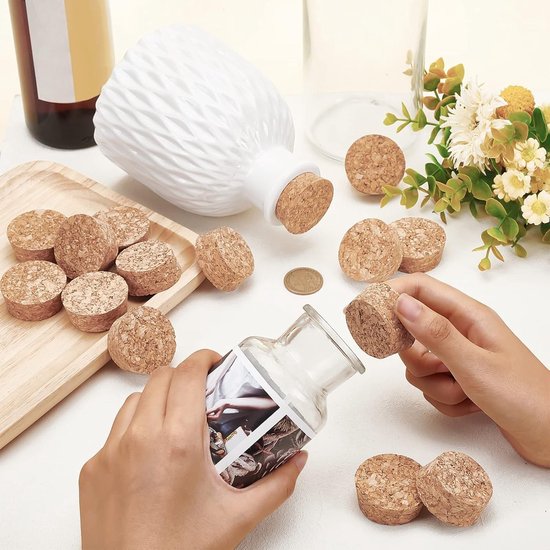 Houten Korken Conisch 43mm Diameter - Zachte Houten Stopper voor Wijn, Bier en Creatieve Projecten — afbeelding 2