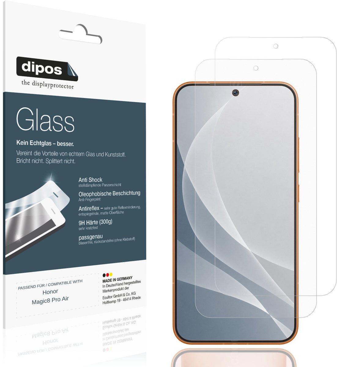 dipos – 2x Matte Pantserfolie geschikt voor Honor Magic8 Pro Air | 9H Screenprotector