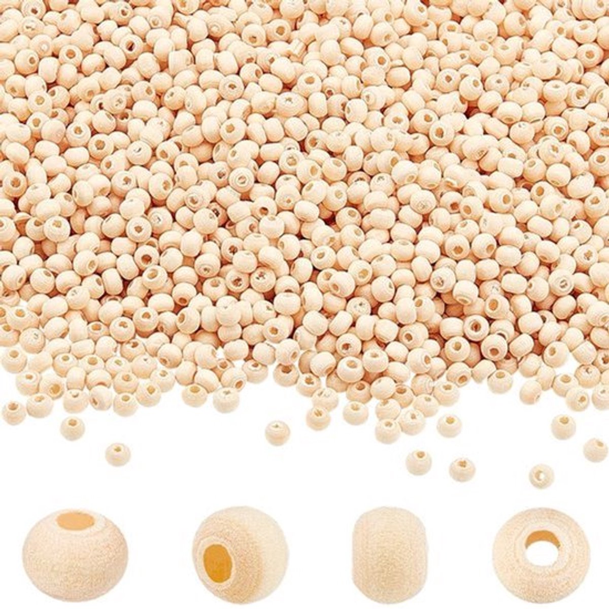 SPHProducts - Ronde Kralen - Houten Kralen 4 mm - voor Diy Sieraden