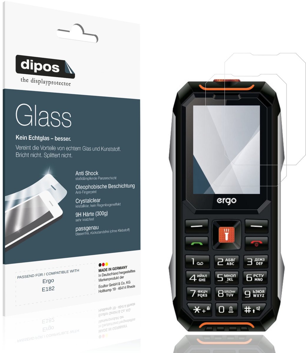 dipos – 2x Pantserfolie geschikt voor Ergo E182 | 9H Screenprotector