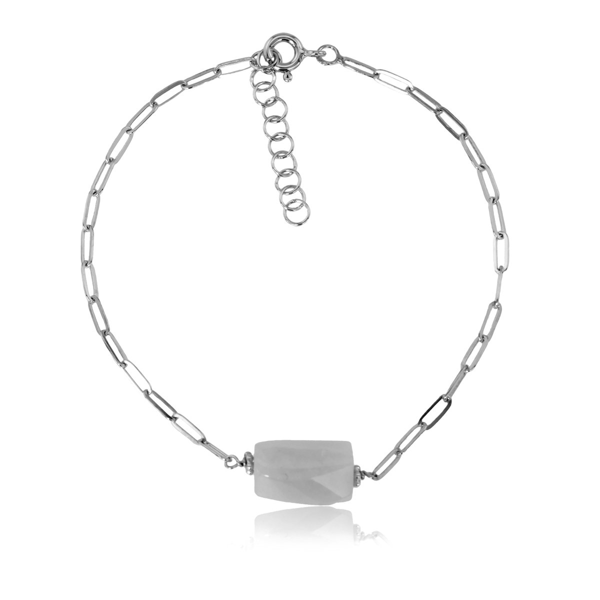 Cavill - Armband 925 Sterling Zilver - Zwarte Rutielkwarts 2 Karaat Fancy Cut - Verstelbaar Paperclip Design - Modern & Classy Dames Sieraad