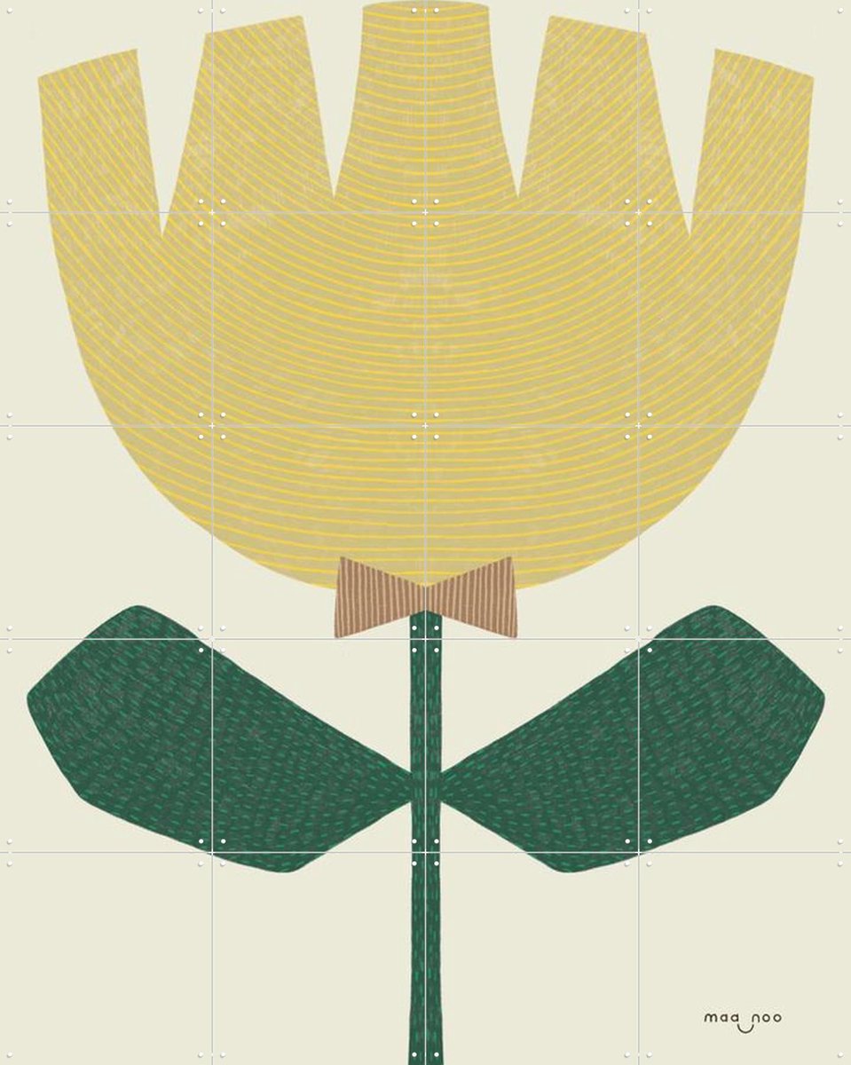 IXXI Flower with Bow, Maa-noo - 80 x 100 cm - Gratis ophangtool - Grote wanddecoratie en posters - Illustraties, Grafisch Ontwerp, Fantasierijk