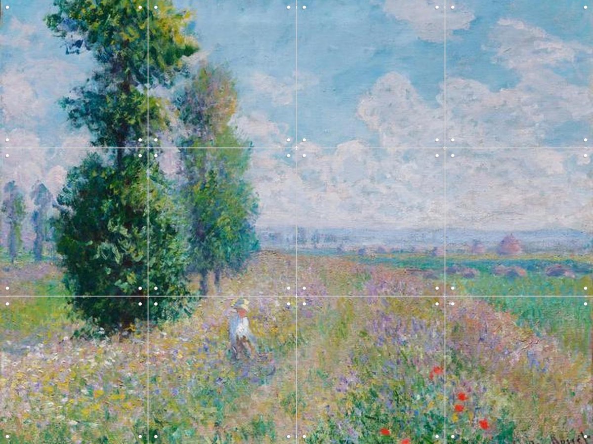 IXXI Meadow with Poplars, Claude Monet & Museum of Fine Arts Boston - 80 x 60 cm - Gratis ophangtool - Grote wanddecoratie en posters -