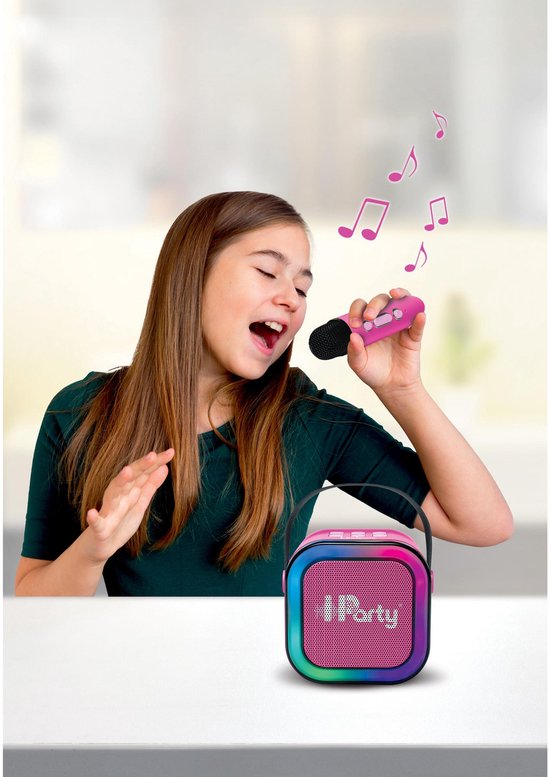Lexibook, IParty, Draagbare Karaokespeaker 2 Draadloze Microfoons Licht, Roze, BTC020PKZ — afbeelding 5