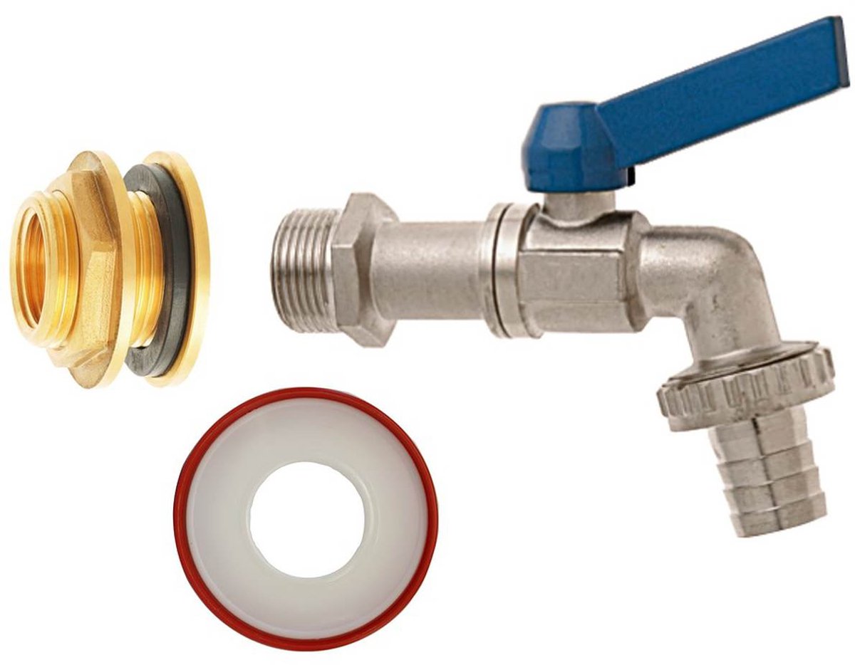GEKA Regentonnen-Aansluitset MessingIG 3/4 inch Nominale grootte mm 19 AG 1 inch - 35.3506.8