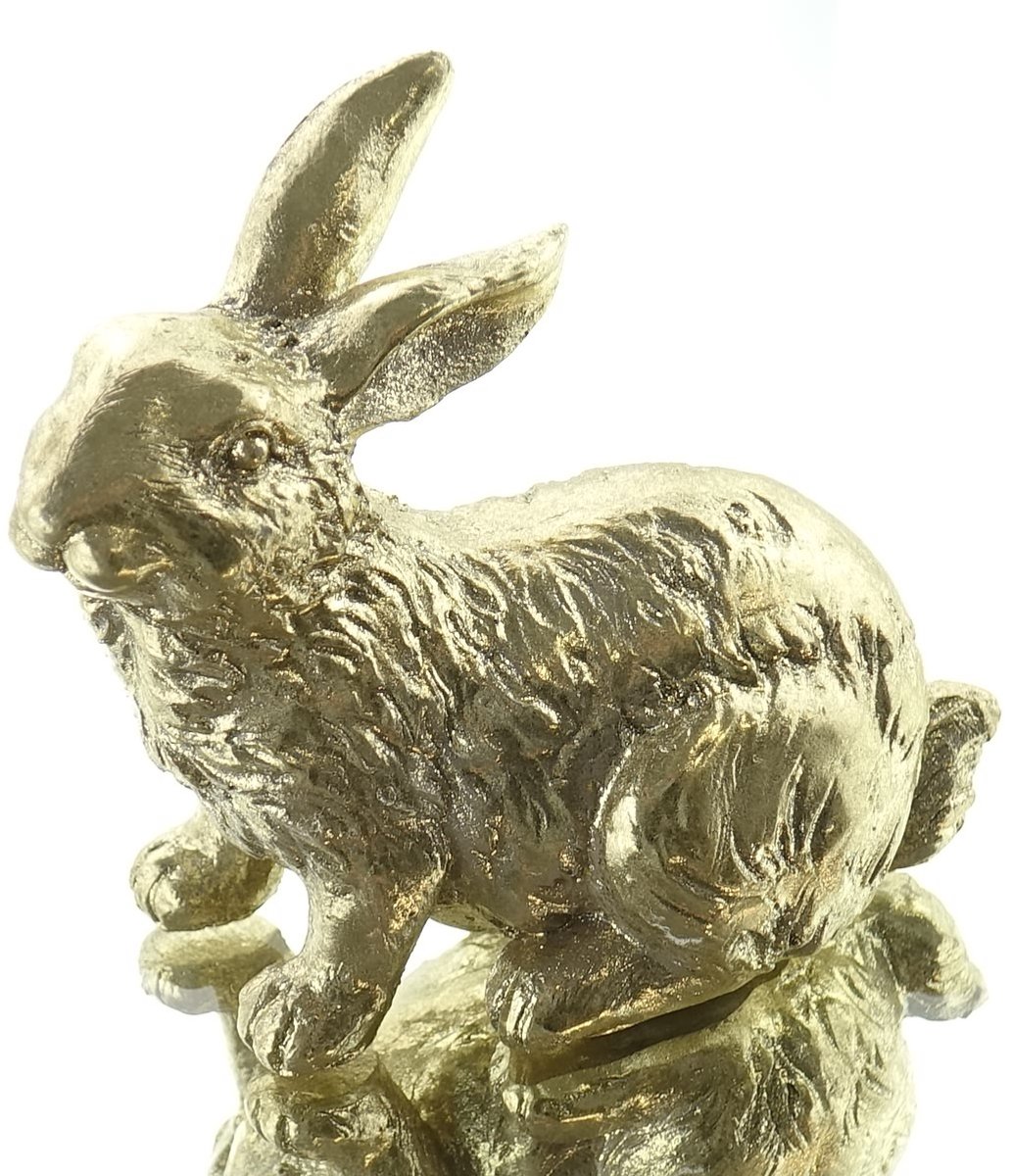 Scheulen paasdecoratie konijn Aladin zittend antiek goud 9 cm