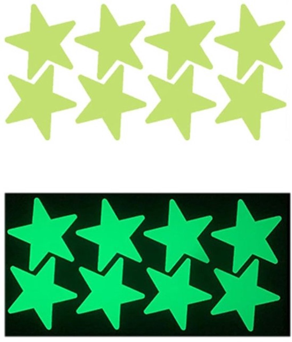 Allecto - Muurstickers - 16 Lichtgevende Sterren - Zelfklevend