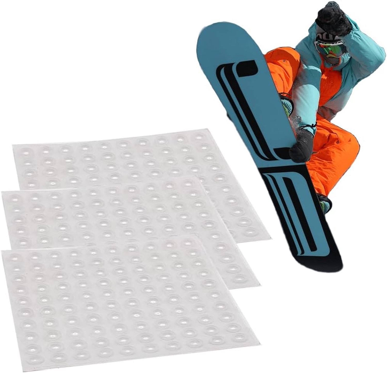Non-slip pads snowboard - 300 stuks - blauwe adhesieve tips - extra grip voor winterse activiteiten - ShopVlot