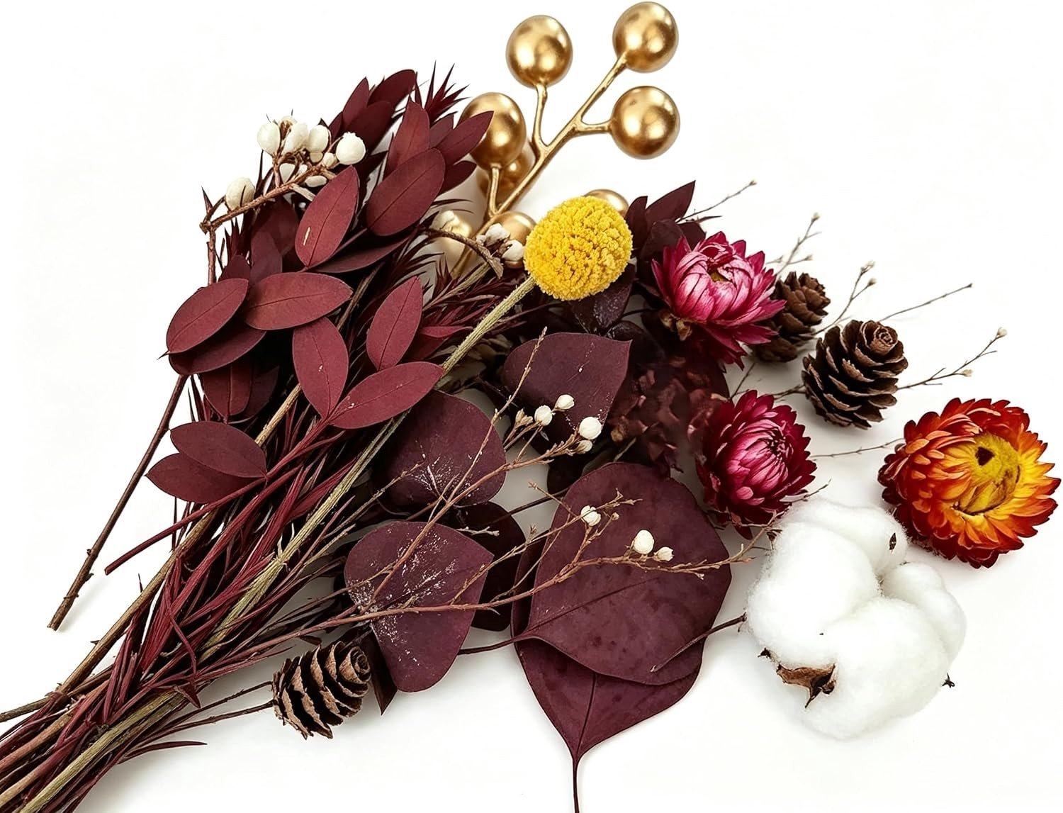 Kerstkrans Decoratie - Natuurlijke Kleuren - Doe-Het-Zelf Set - Plantenmateriaal - Voor Creatieve Knutselaars