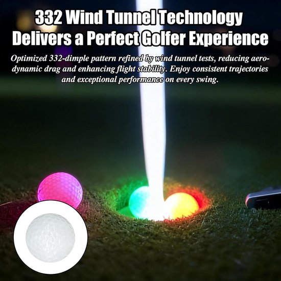 Luminous golfballen pack van 6 - zelfglowende LED golfballen - hoge elasticiteit - ideaal voor nachttraining - ShopVlot — afbeelding 4