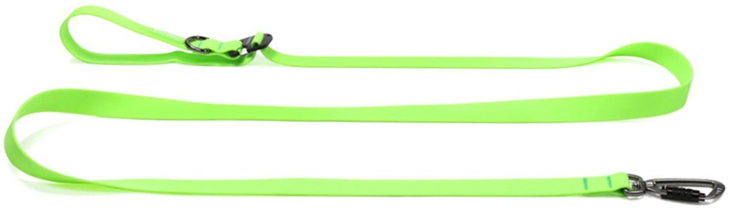Hondenriem Boondog Joy 1,4 meter - hondenriem met PVC-coating, afwasbaar - Neon Lime - Maat L