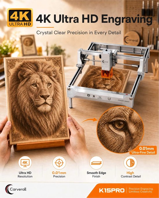 Lasergraveermachine Deep Cutting Kit - 12W Vermogen - Aluminium Metaal - USB Wifi Bluetooth - Graveermachine Laser — afbeelding 4