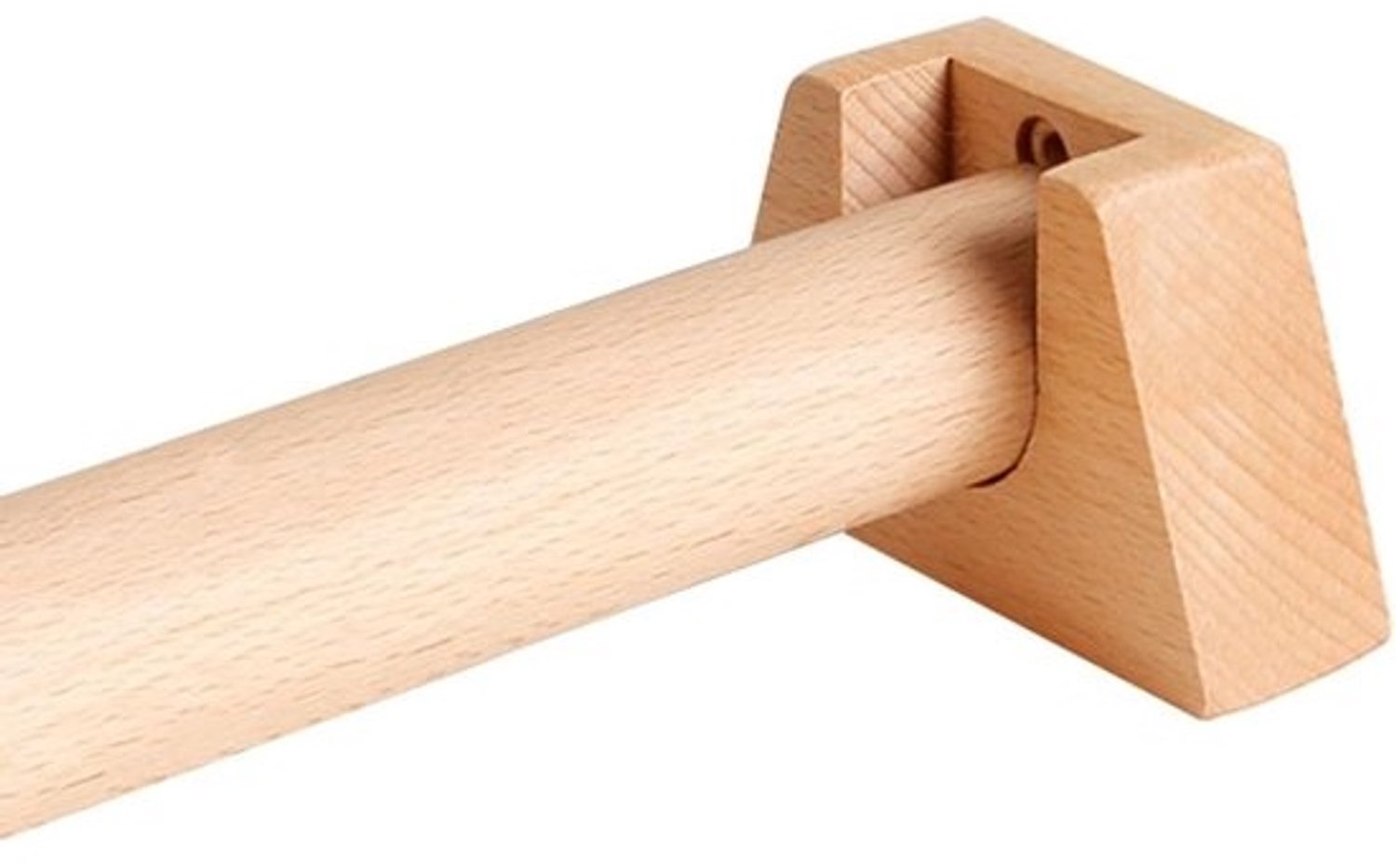 Houten Gordijnroede Set - Gordijnstaaf Massief Hout - Ramen Afwerken - Met Beugel en Schroef - 60 cm - Naturel