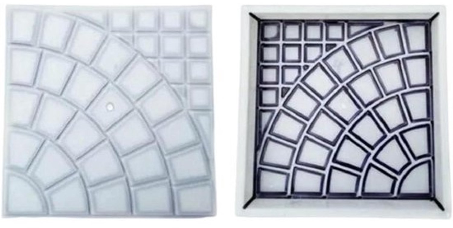 Betonmal voor tuinpad - Stoeptegelmal en bestratingsvorm - Voor tuindecoratie - Herbruikbaar plastic - 25 x 25 x 4 cm - Zwart