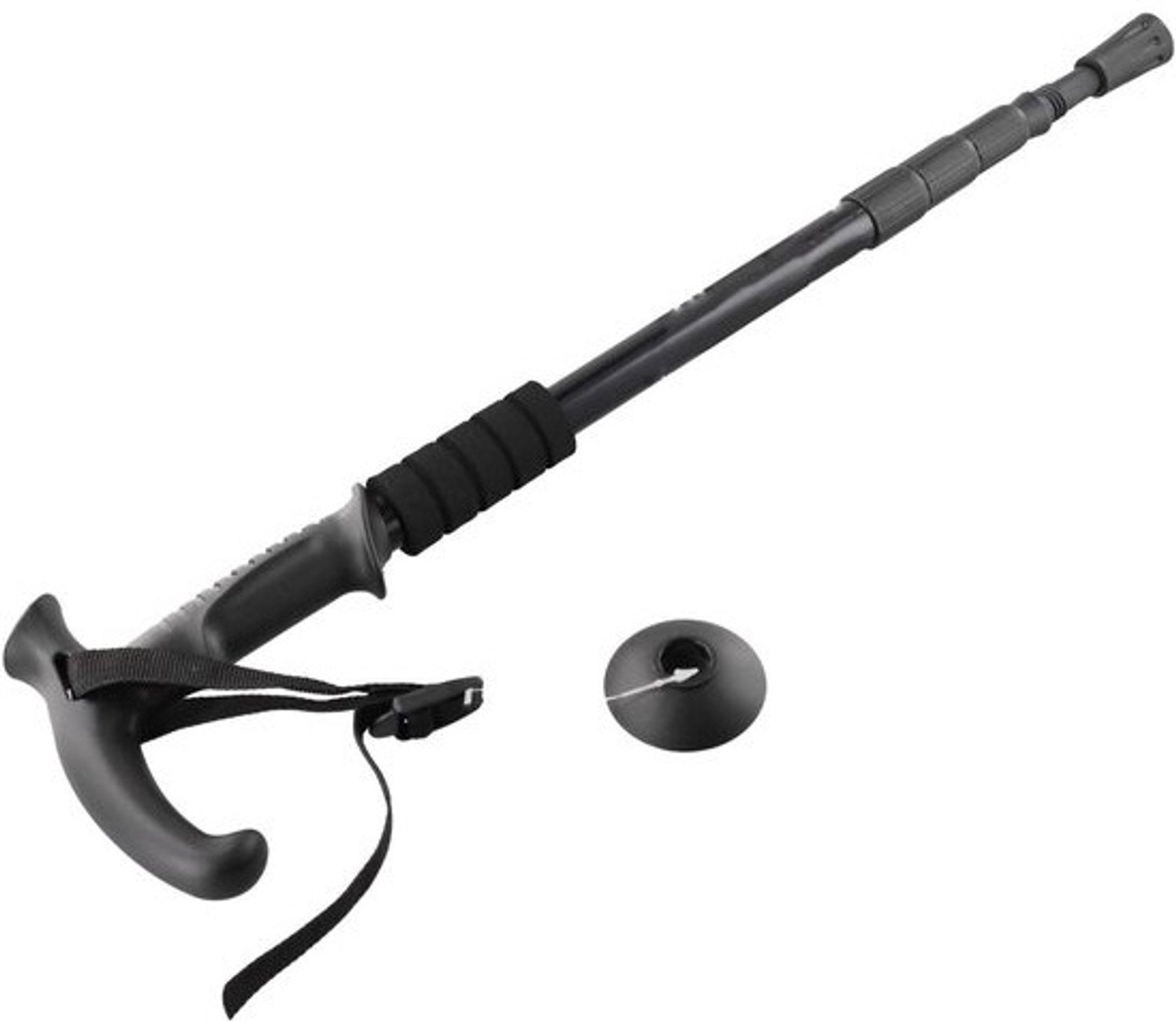 Vouwbare Wandelstok - Trekkingstok Opvouwbaar - Buiten Wandelen - Verstelbare Lengte - 53-110 cm - Zwart