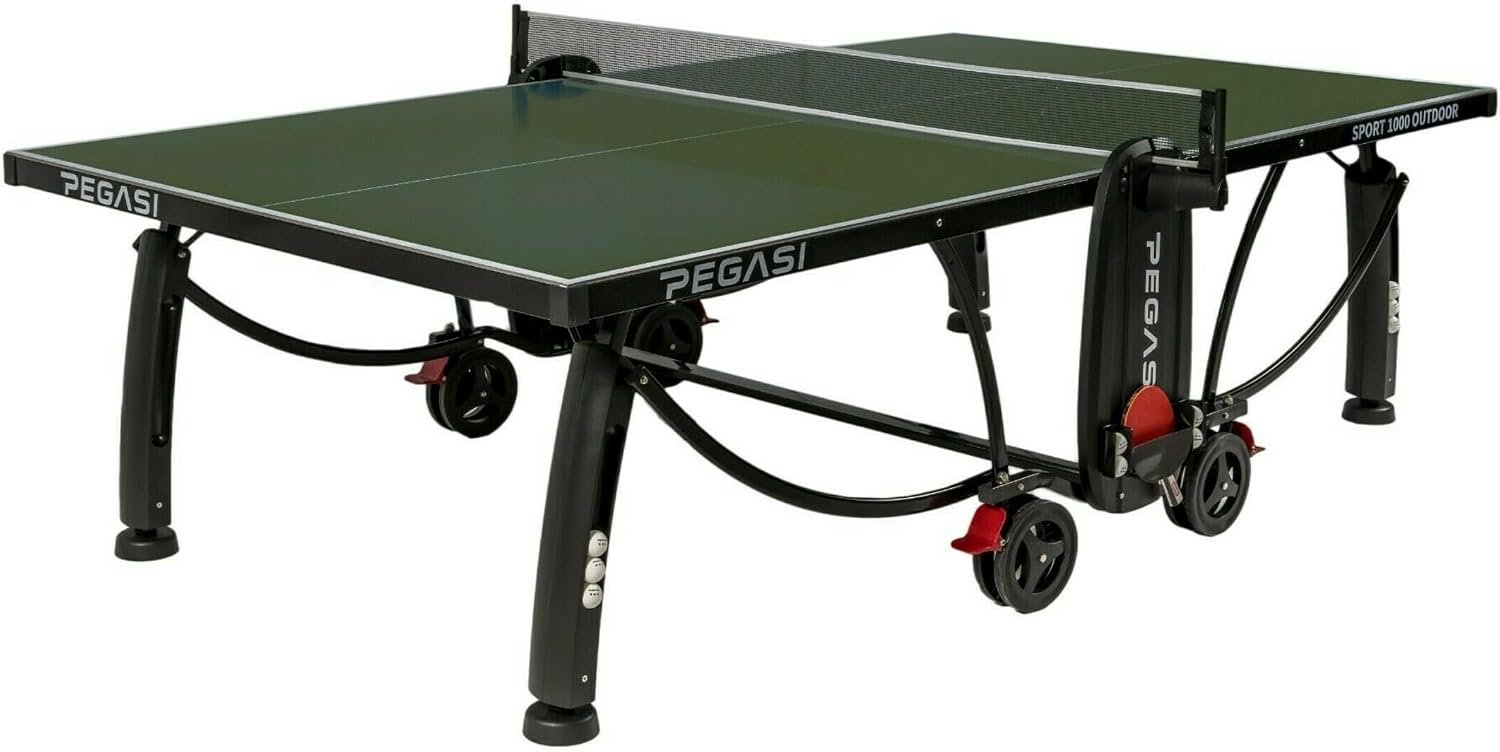 Tafeltennistafel 1000 Outdoor - Groene kleur - Weerbestendig - Ideaal voor intensief gebruik - ShopVlot