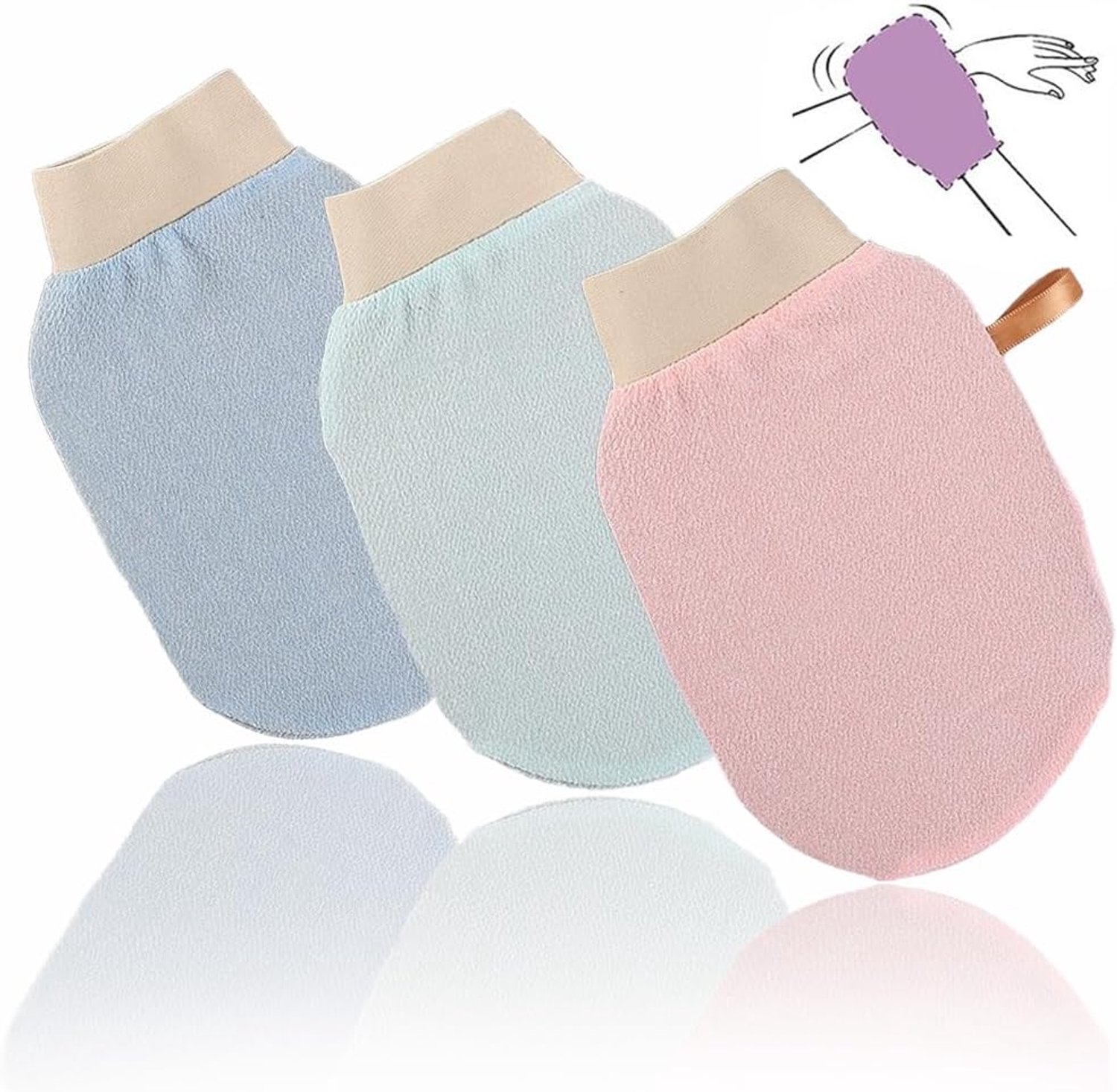 Peelinghandschoenen 3 stuks - Koreaanse exfoliërende handschoenen - dieptereiniging - voor thuisgebruik - ShopVlot