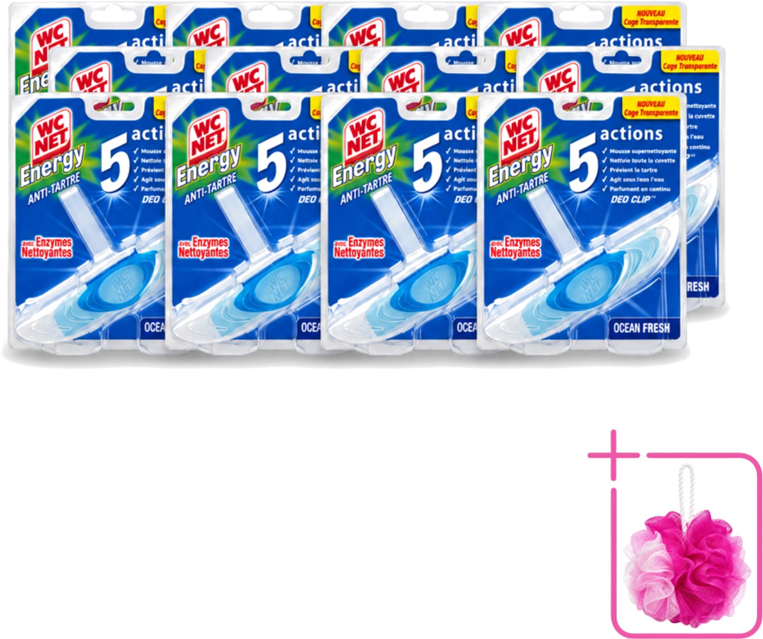 12 x WC Net - Toiletblok - Ocean Fresh - 1 Blokje - Bulkverpakking - WC net - Douchemop - Toilet net