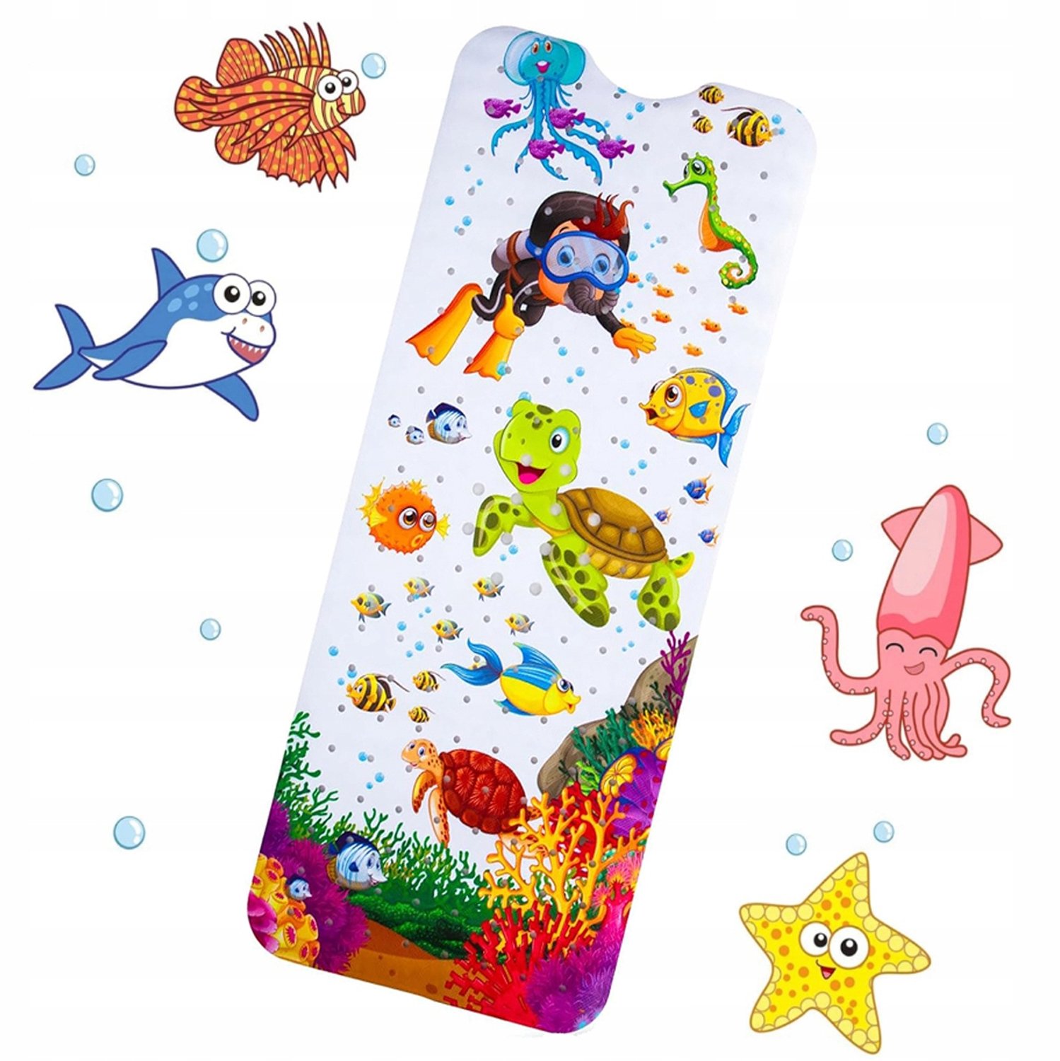 Antislip Badmat Kinderen & Huisdieren 100x40cm - Ocean World