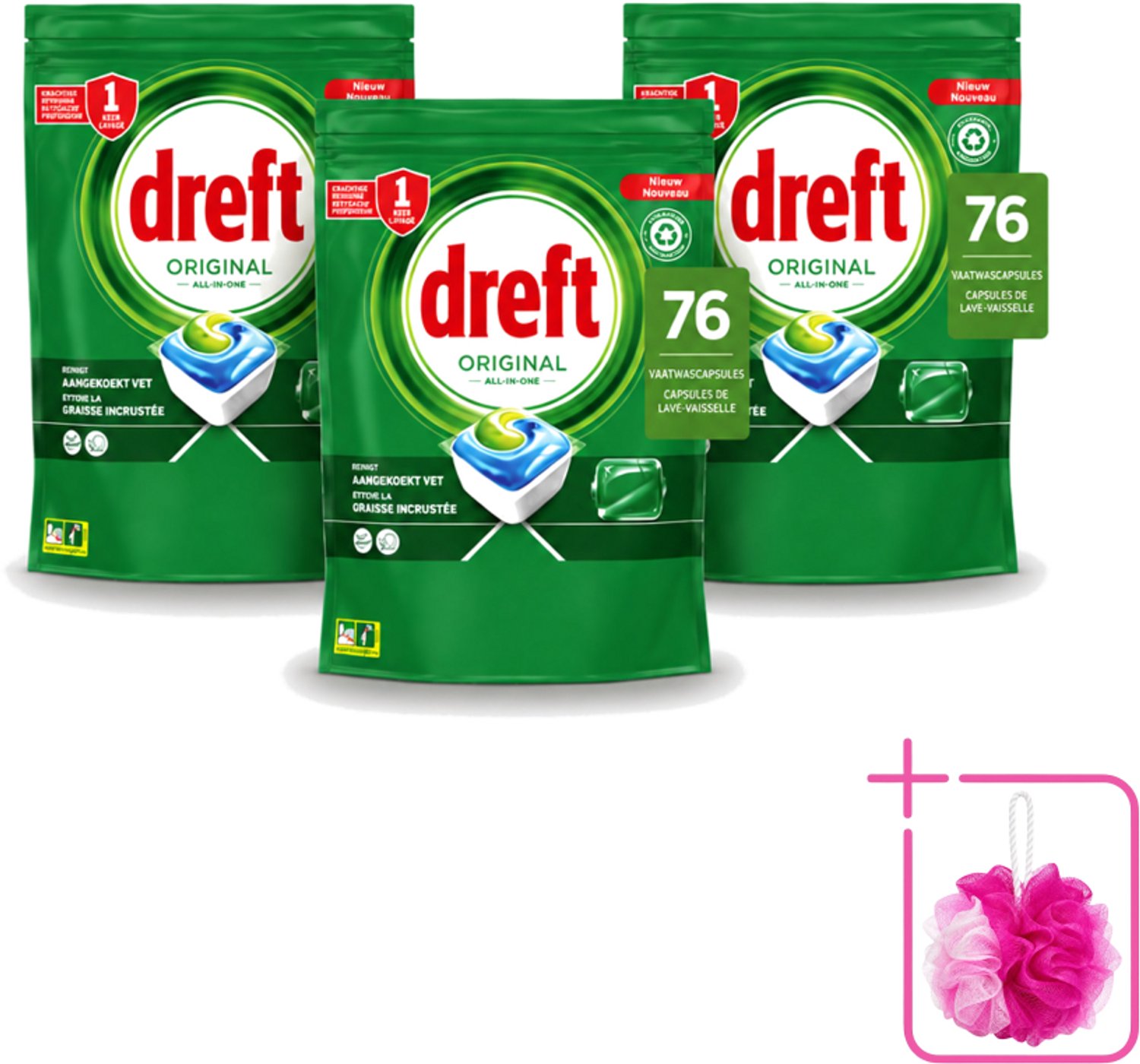 3 x Dreft – Vaatwascapsules – Original All-in-One – 76 Capsules - Bulkverpakking - Vaatwassen - Vaatwassen capsule
