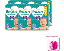 6 x Pampers – Luiers – Active Baby Maat 4 – 46 Luiers - Bulkverpakking - Baby luier - Douchemop - Baby droog
