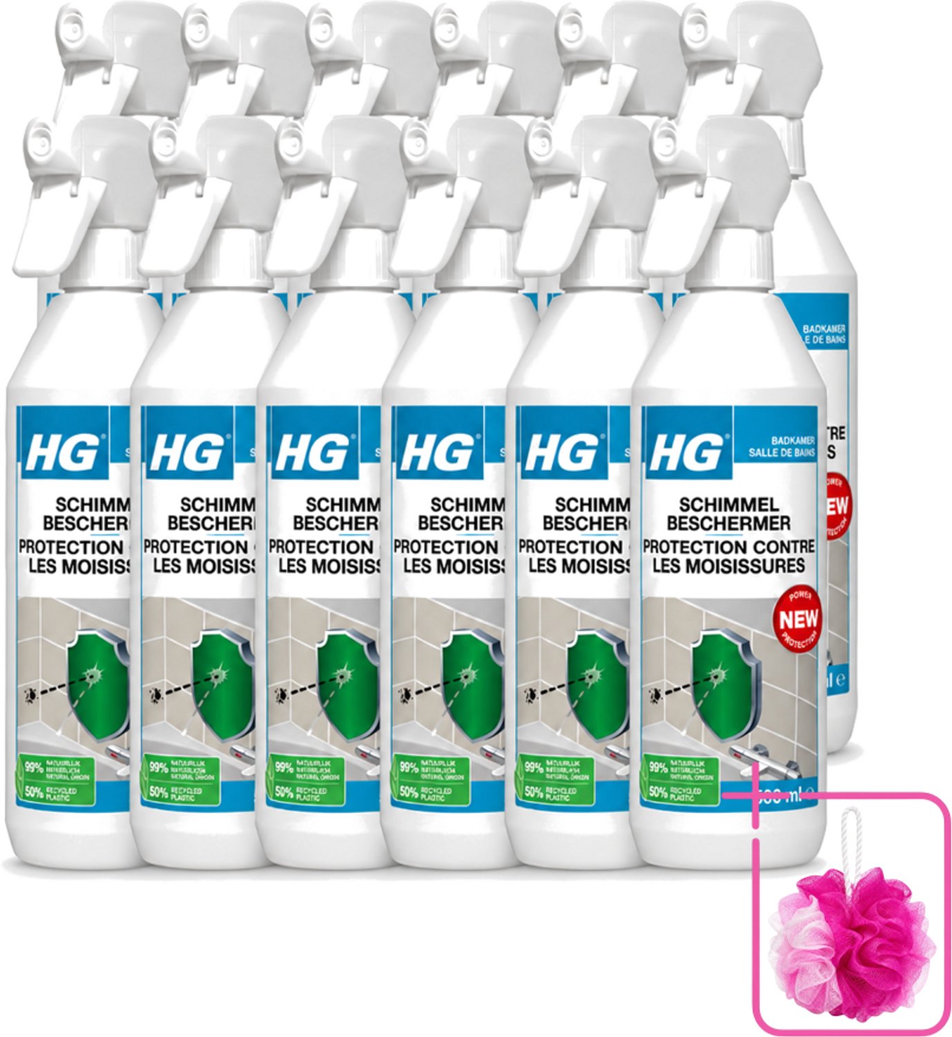 12 x HG - Badkamer - Schimmel Beschermer - Sterk Beschermend - 500 ml - Bulkverpakking - Schimmelbescherming - Vochtbescherming