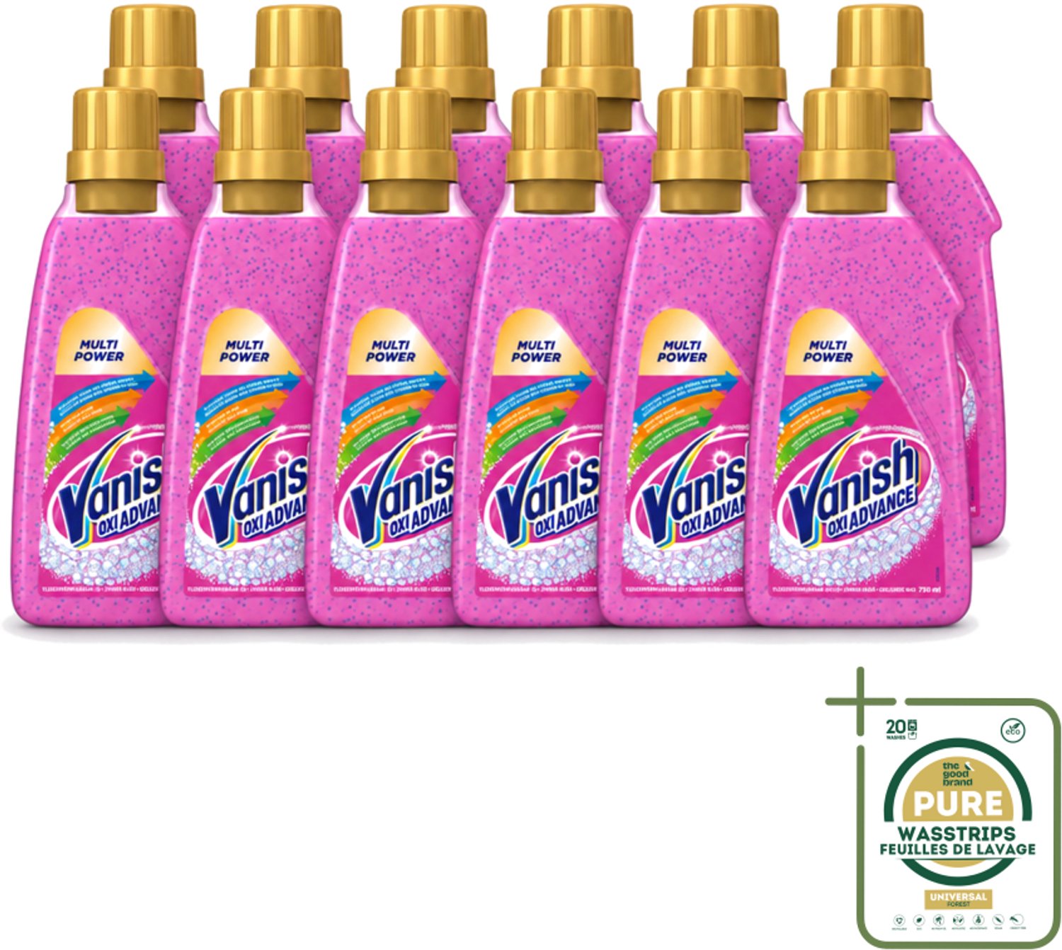 12 x Vanish Oxi Advance - Vlekkenverwijderaar Gel - Zonder Bleek - Gekleurde Was - 750 ml - Wasstrips - Vlekverwijderaar - Wasmiddel - Vlekken - Rode Vruchtensap - Koffie