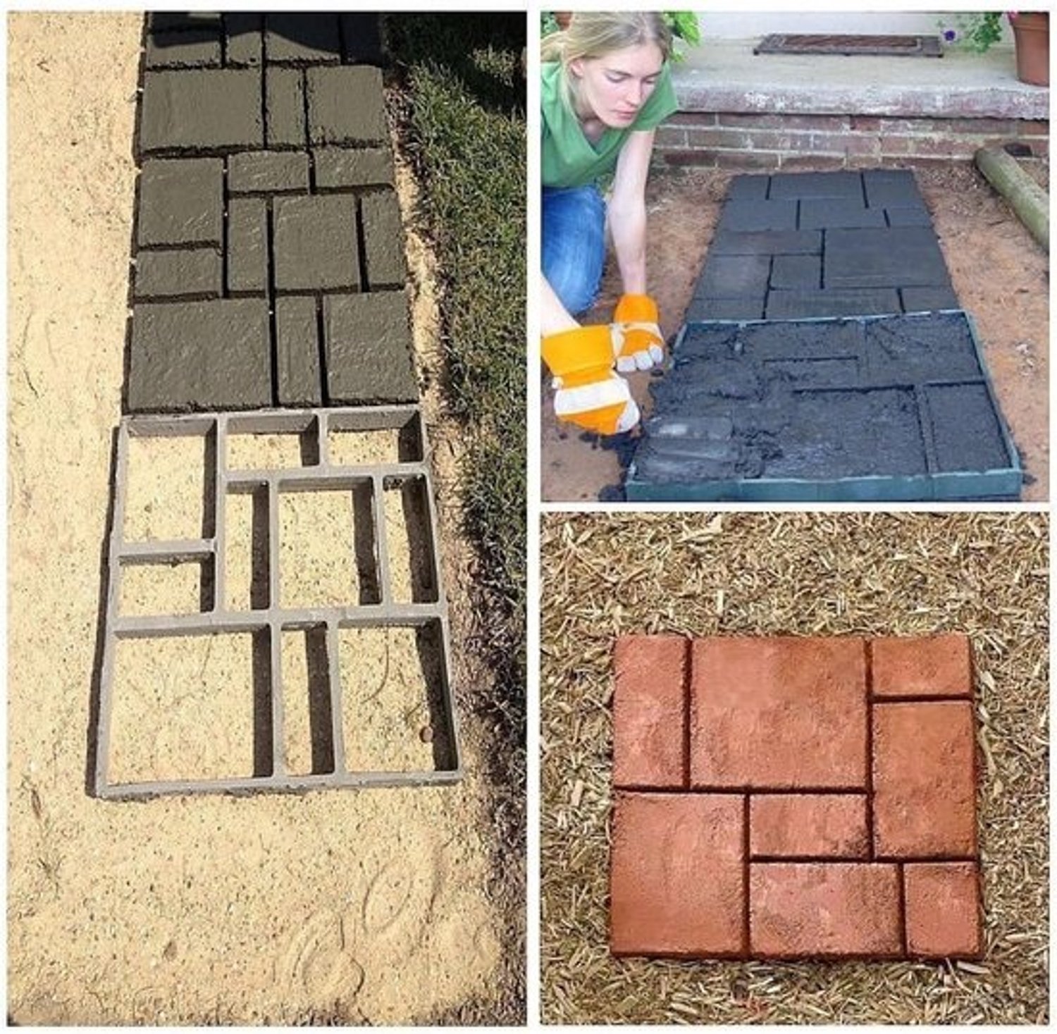 Padmaker Steen Mal - Betontegel Vorm - Tuinpad Aanleggen - Herbruikbaar Polypropyleen - 50 x 50 cm - Zwart