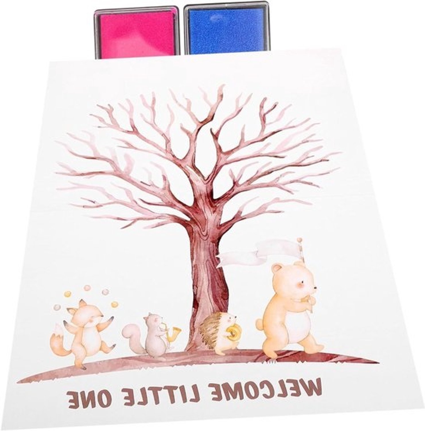 Vingerafdruk Boom Gastenboek - Gender Reveal Decoratie - Feest Gastenboek - Uniek Ontwerp - 42x30cm - Diverse Kleuren