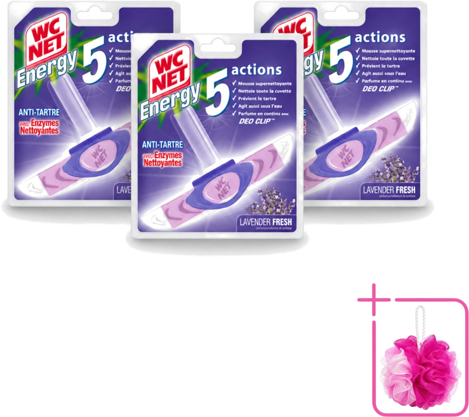 3 x WC Net - Toiletblok - Lavendel - 1 Blokje - Bulkverpakking - Toilet net - Douchemop - Toilet reiniger