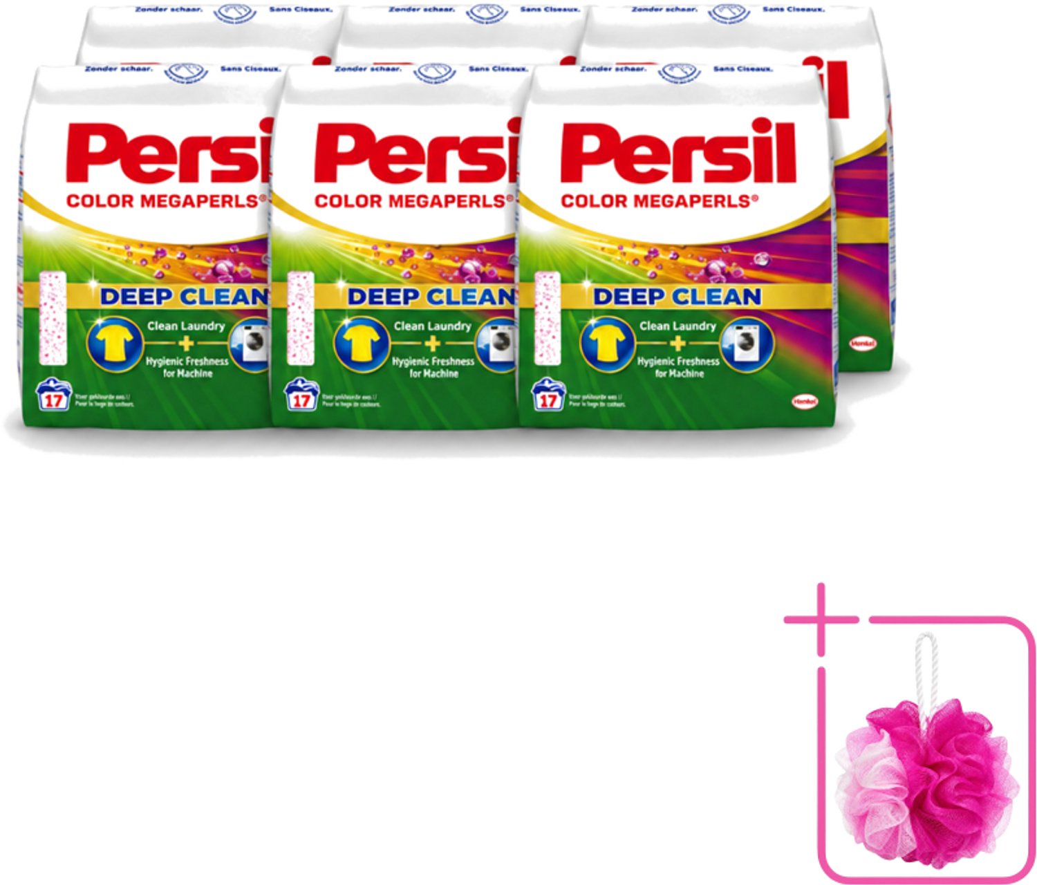 6 x Persil Color Megaperls - Deep Clean - Waspoeder - Gekleurde Was - 17 Wasbeurten - Bulkverpakking - Waspoeder - Douchemop - Wasbeurt