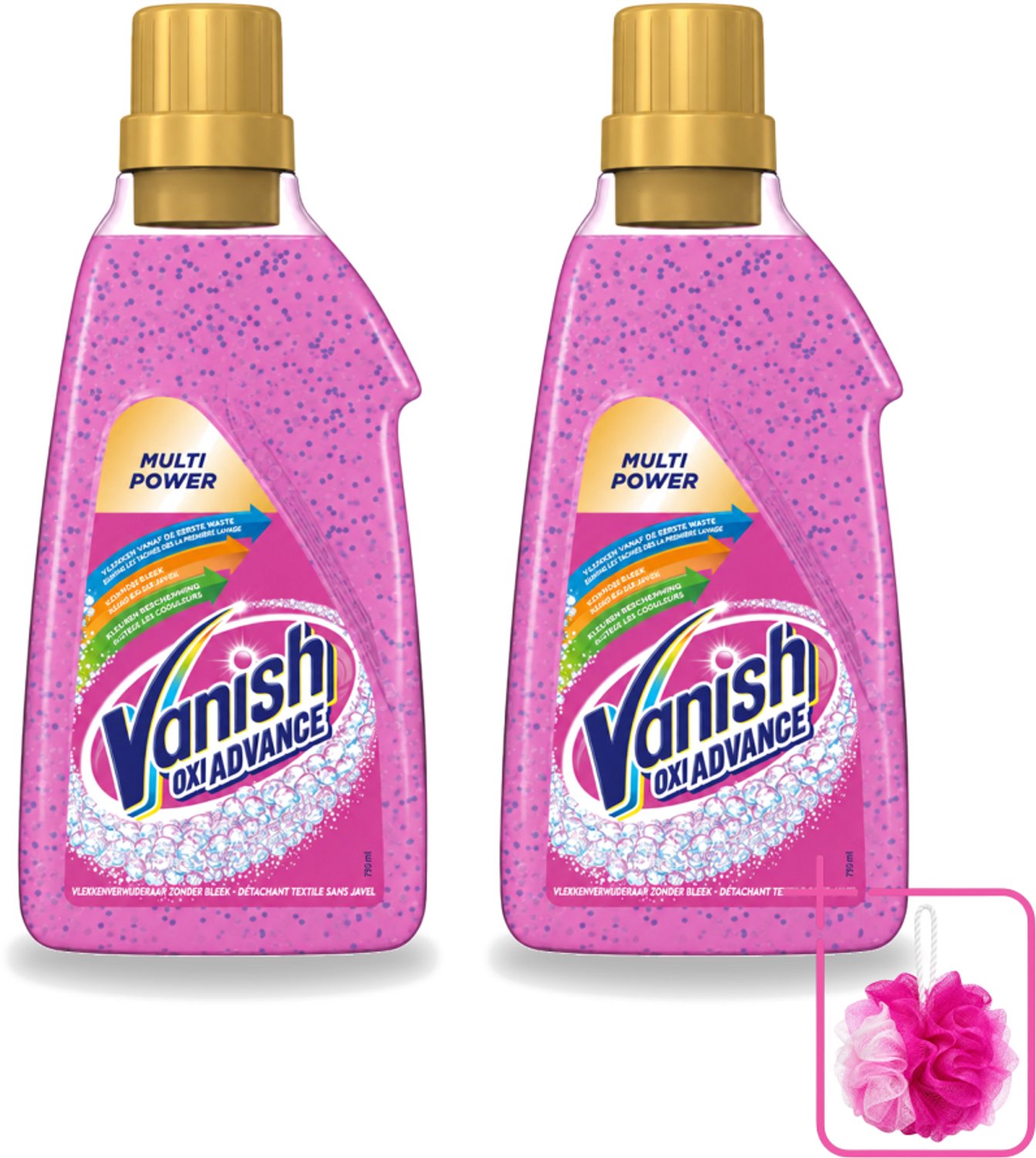 2 x Vanish Oxi Advance - Vlekkenverwijderaar Gel - Zonder Bleek - Gekleurde Was - 750 ml - Bulkverpakking - Vlekverwijderaar - Douchemop - Wasmiddel