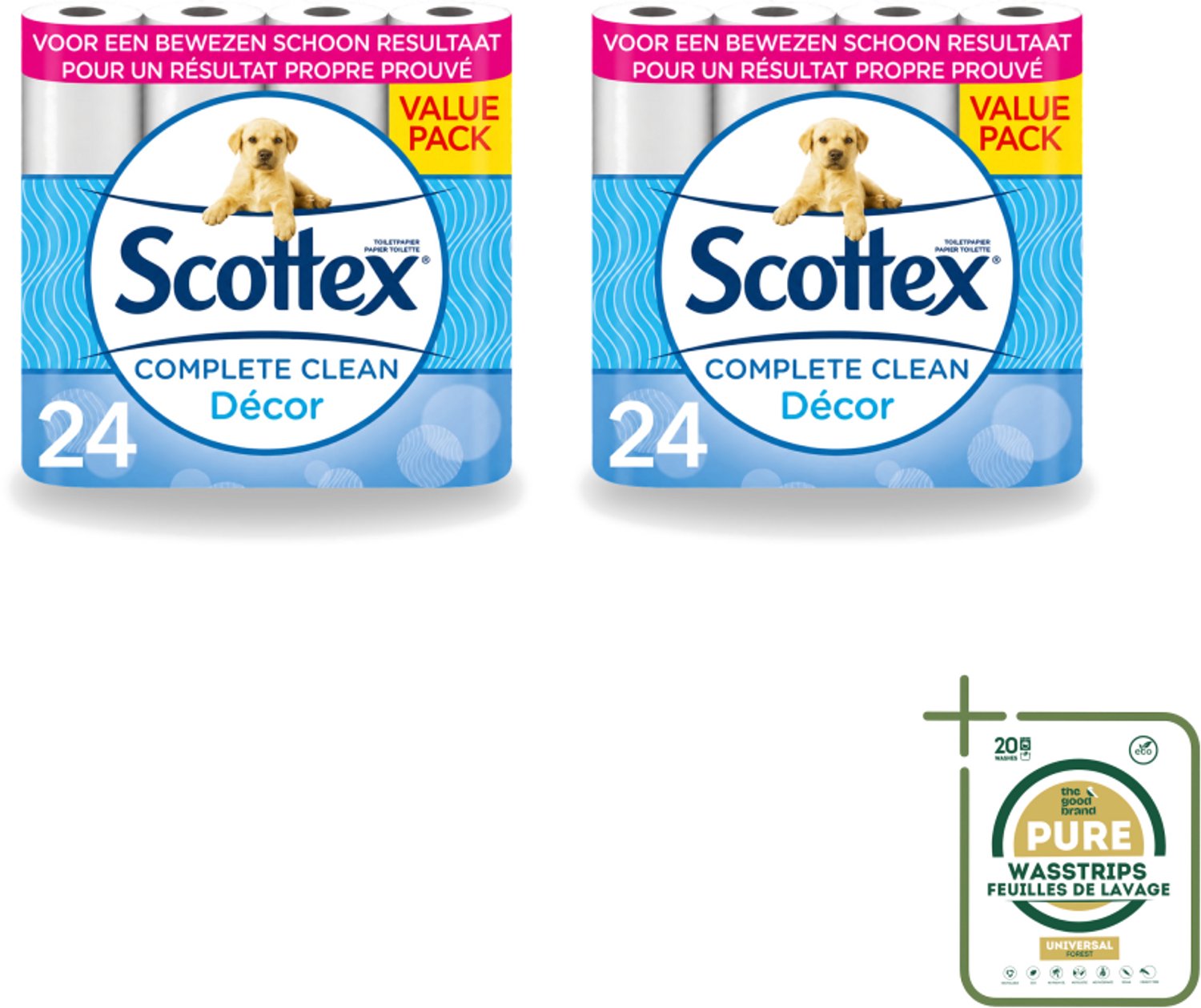 2 x Scottex - Toiletpapier - 2-laags - 24 Rollen - Toiletpapier - 2-laags - 24 Rollen - Zachtheid - Kracht