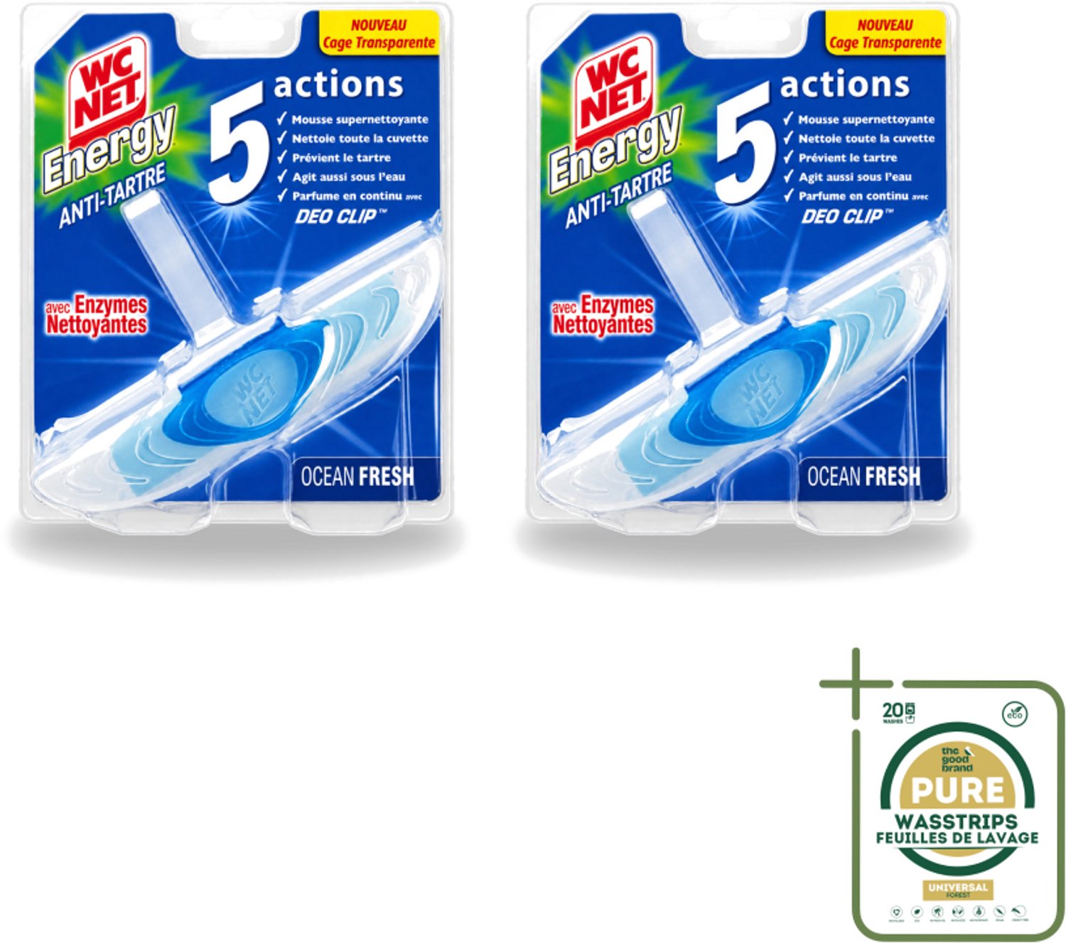 2 x WC Net - Toiletblok - Ocean Fresh - 1 Blokje - Wasstrips - WC Net - Toilet Net - Toilet Blok - Reinigingsnet - Kalkaanslag Voorkomen