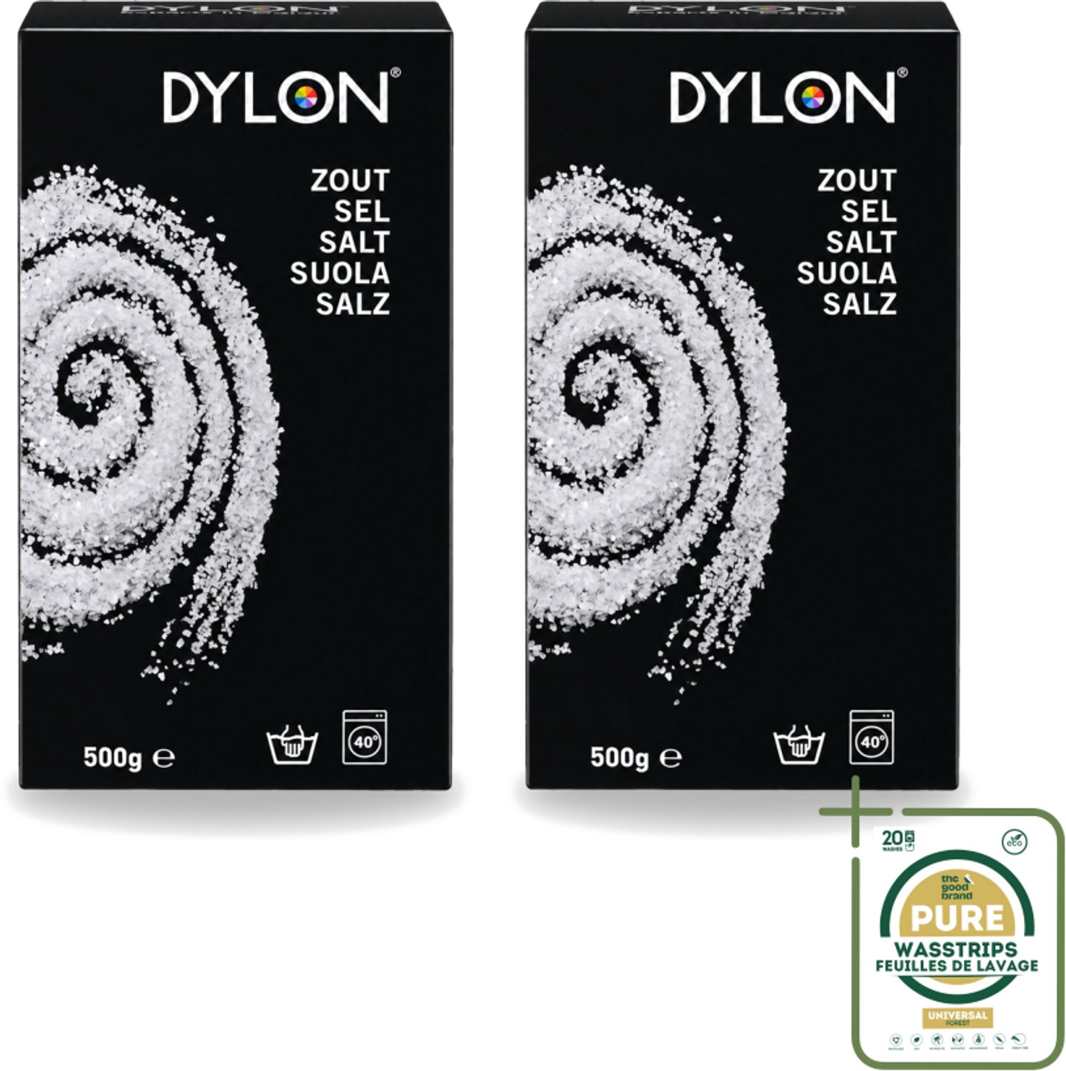 2 x Dylon - Zout - Voor Handwas Textielverf - Optimale Kleurresultaten - 500g - Wasstrips - Textielverf - Handwas - Zout - Kleurverf - Kleurresultaat