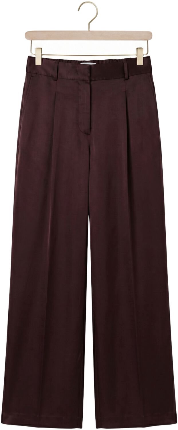 DANTE6 Jules Bold Satin Smart Pants Broeken Dames - Bordeaux - Maat 34