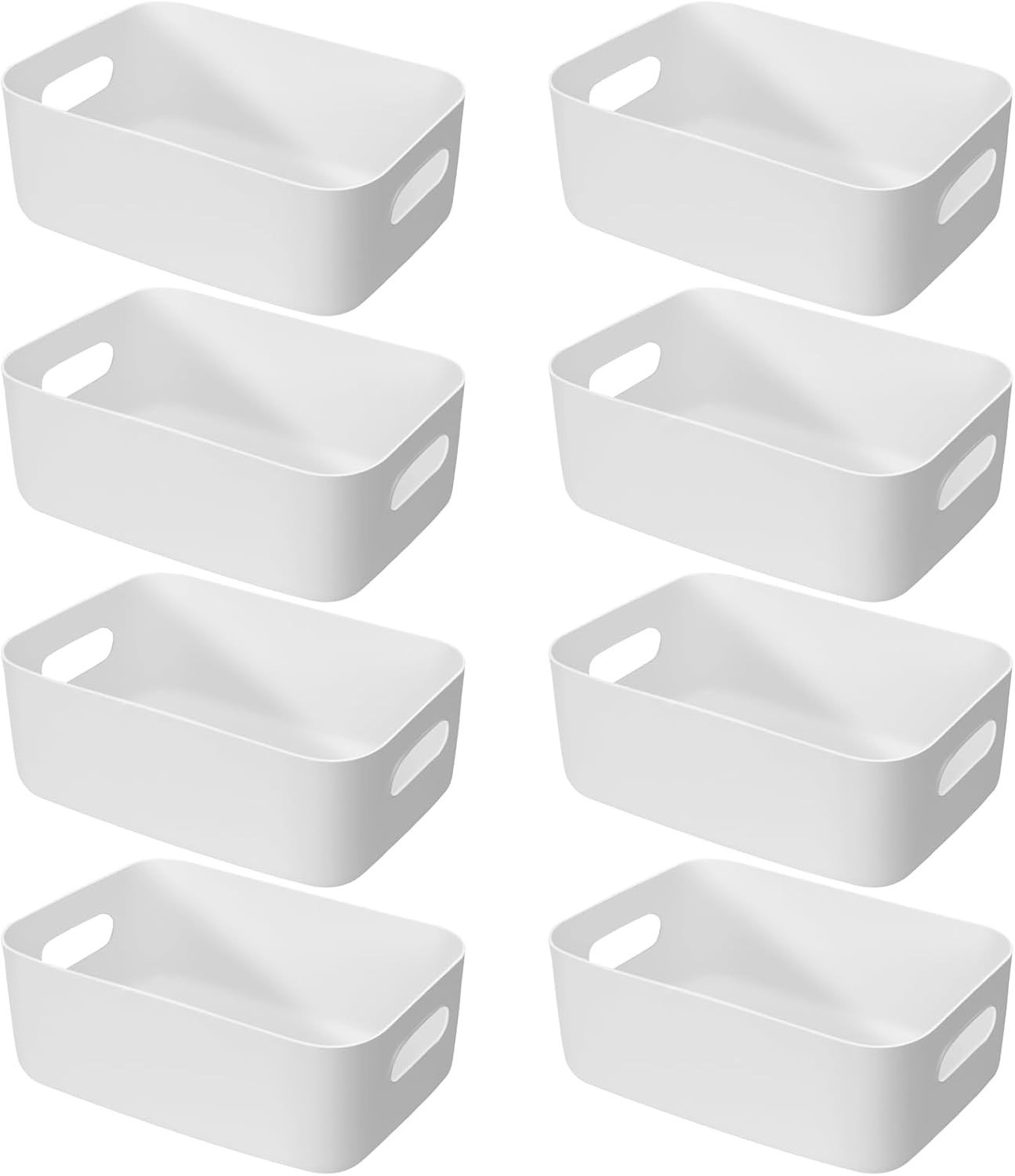 Opbergdozen - Wit - 30 x 20 x 12 cm - Kunststof met Handvatten - Voor Keuken en Badkamer