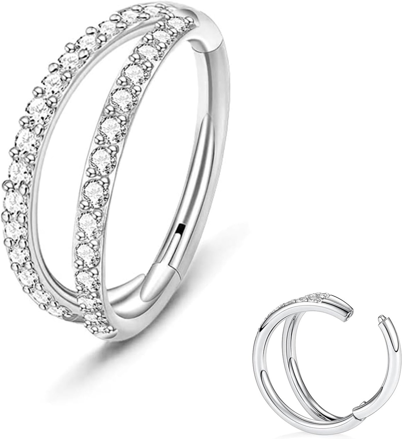 Neusring 18G/16G - Titanium - Hypoallergeen - Perfect voor piercings - Homevero