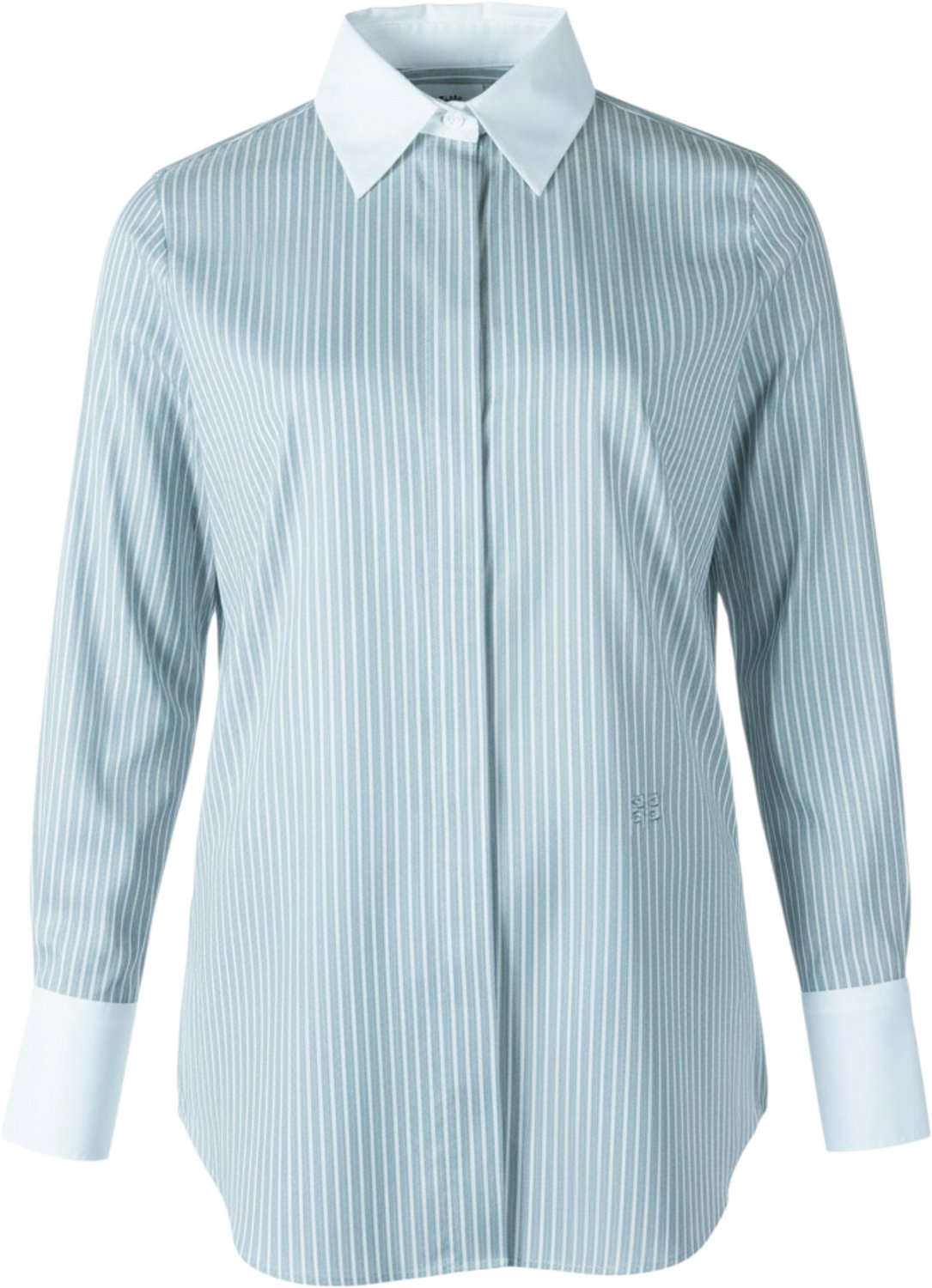 Riani blouse grijs gestreept met witte kraag en manchetten voor dames - XL (42)