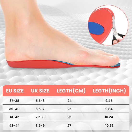 Ergonomische Orthopedische Inlegzolen voor Plantenfasciitis, Ademend Gel, Ondersteuning voor Voetpijn en Arch Support, Geschikt voor Mannen en Vrouwen — afbeelding 3