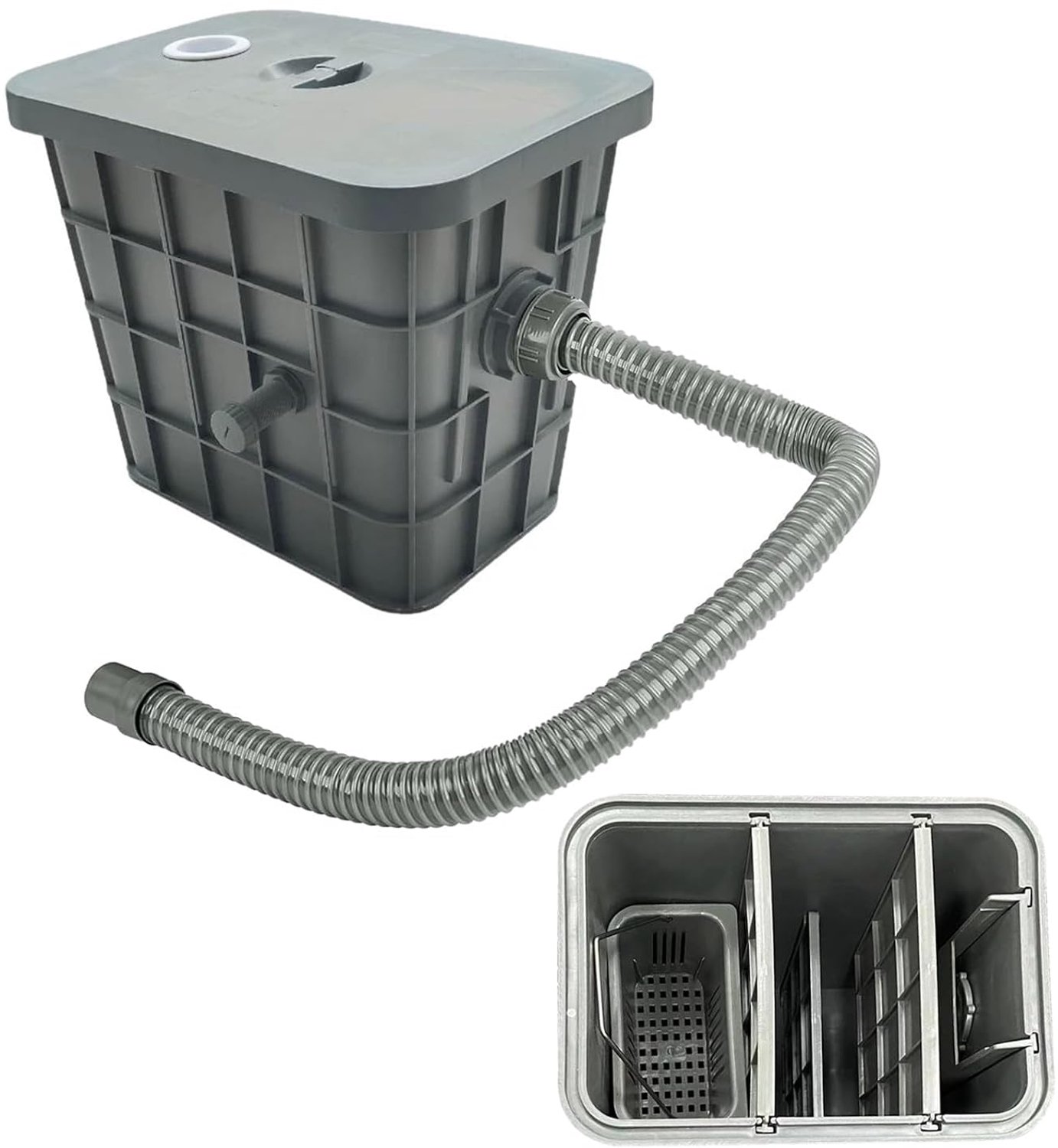 Vetafscheider 22 liter - Olieafscheider 37 x 26 x 30 cm - Voor restaurant en keuken - Efficiënte afvoer van afvalwater - ShopVlot
