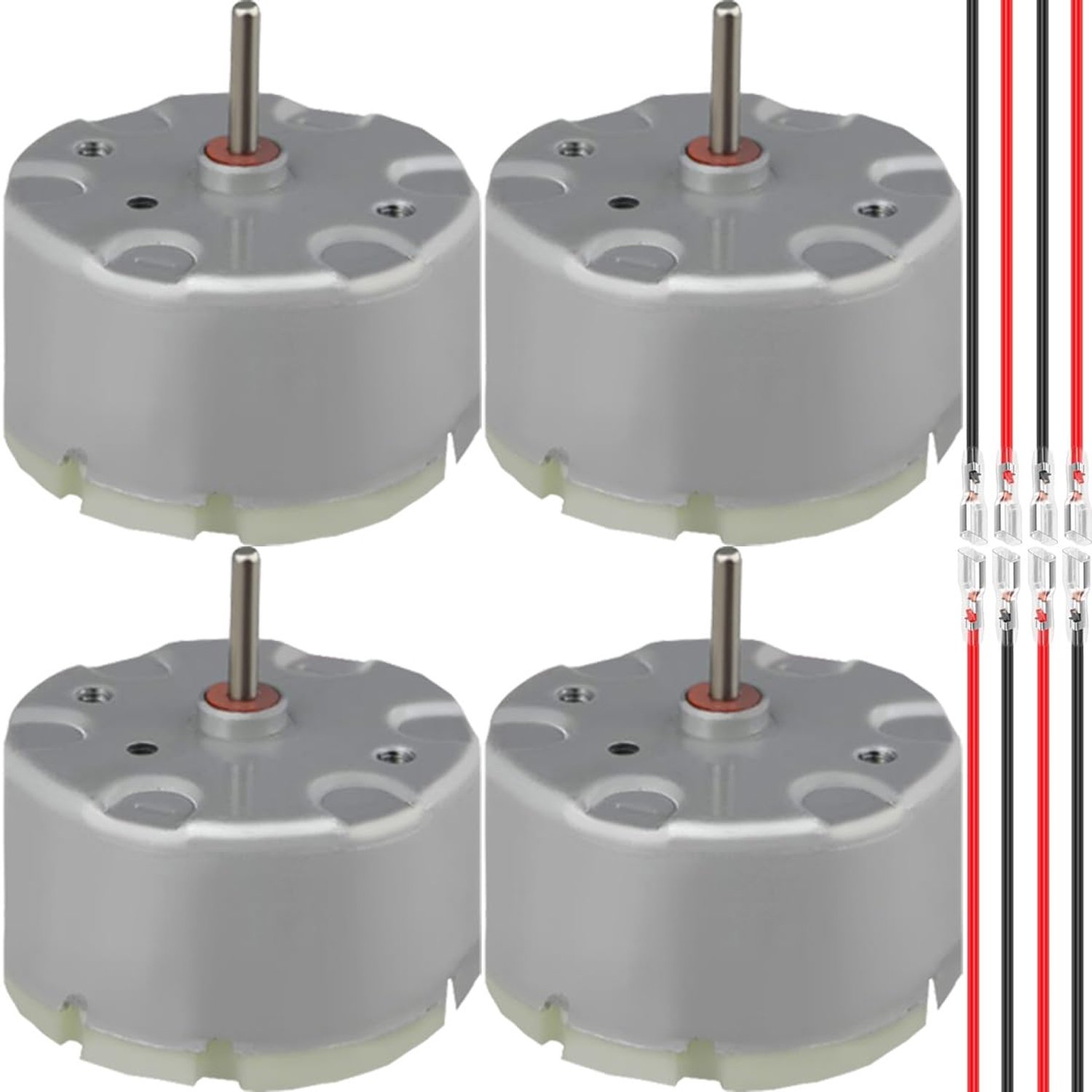 4pcs RF-500TB-18280 DC 6-12V Micro Motor 6000-11300rpm High Speed Cylinder, Electric Solar Mini Motor with Spring - ShopVlot