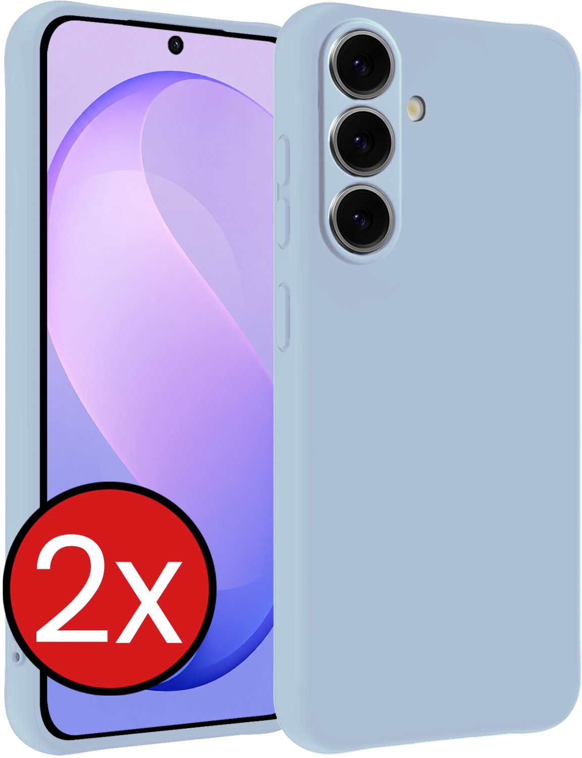 Hoesje - 2 Stuks - Geschikt voor Samsung Galaxy S26 FE - Sterk & Shockproof - Telefoonhoes - Back Cover - Case Siliconen - Telefoon Hoes - Lichtblauw