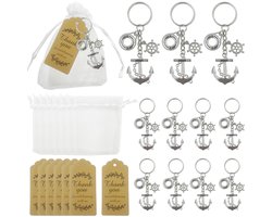 DUGYIRS 25 Sets Sleutelhangers,Geschenktasje met Trekkoord en Dankkaart,Huwelijksgeschenken voor Gasten Nautische Feestgeschenken Cruise Souvenirs Ges